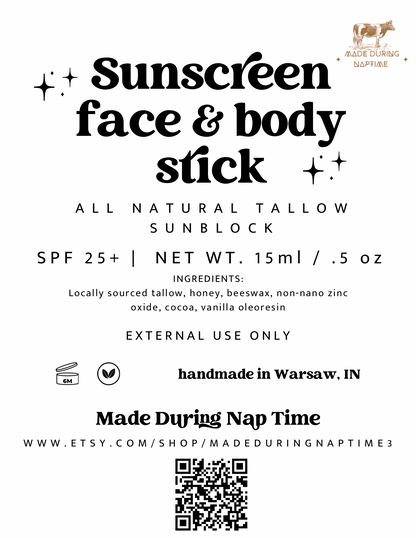 Sunscreen Tallow Stick